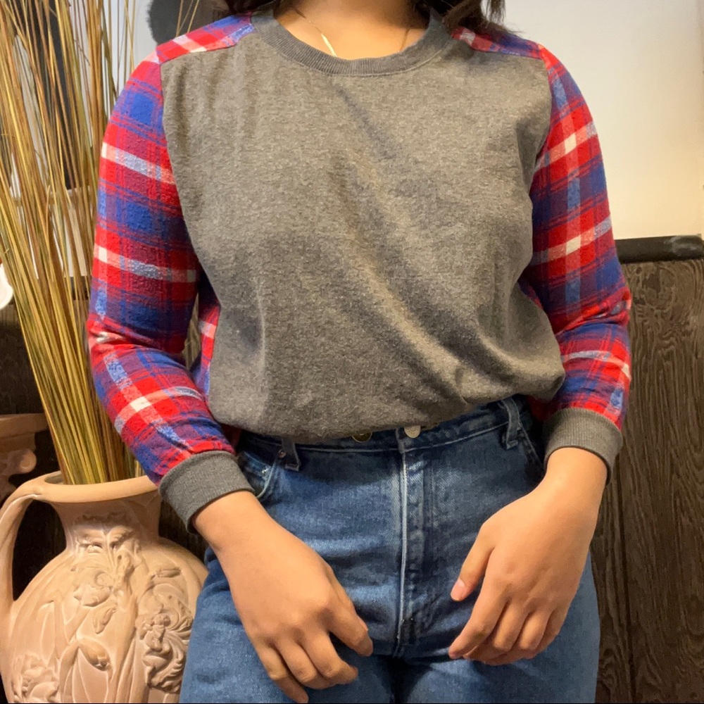 FREE if bundle Plaid Losses T-shirt Autumn Casual Blouse